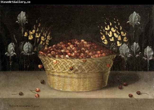 LEDESMA, Blas de Basket of Cherries and Flowers